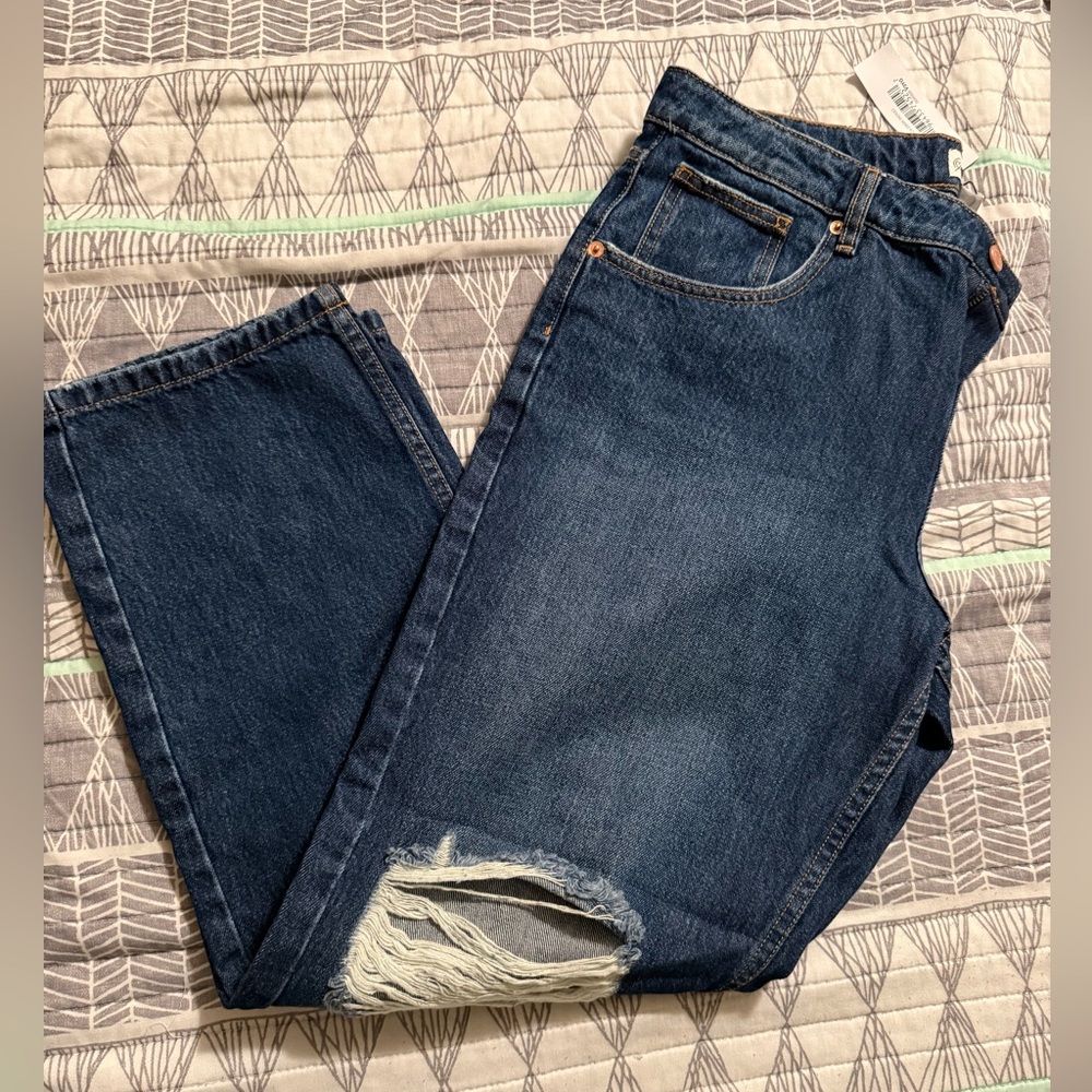 The Drop Women’s Luca Distressed Blue Jeans in Dark Indigo - Size 30